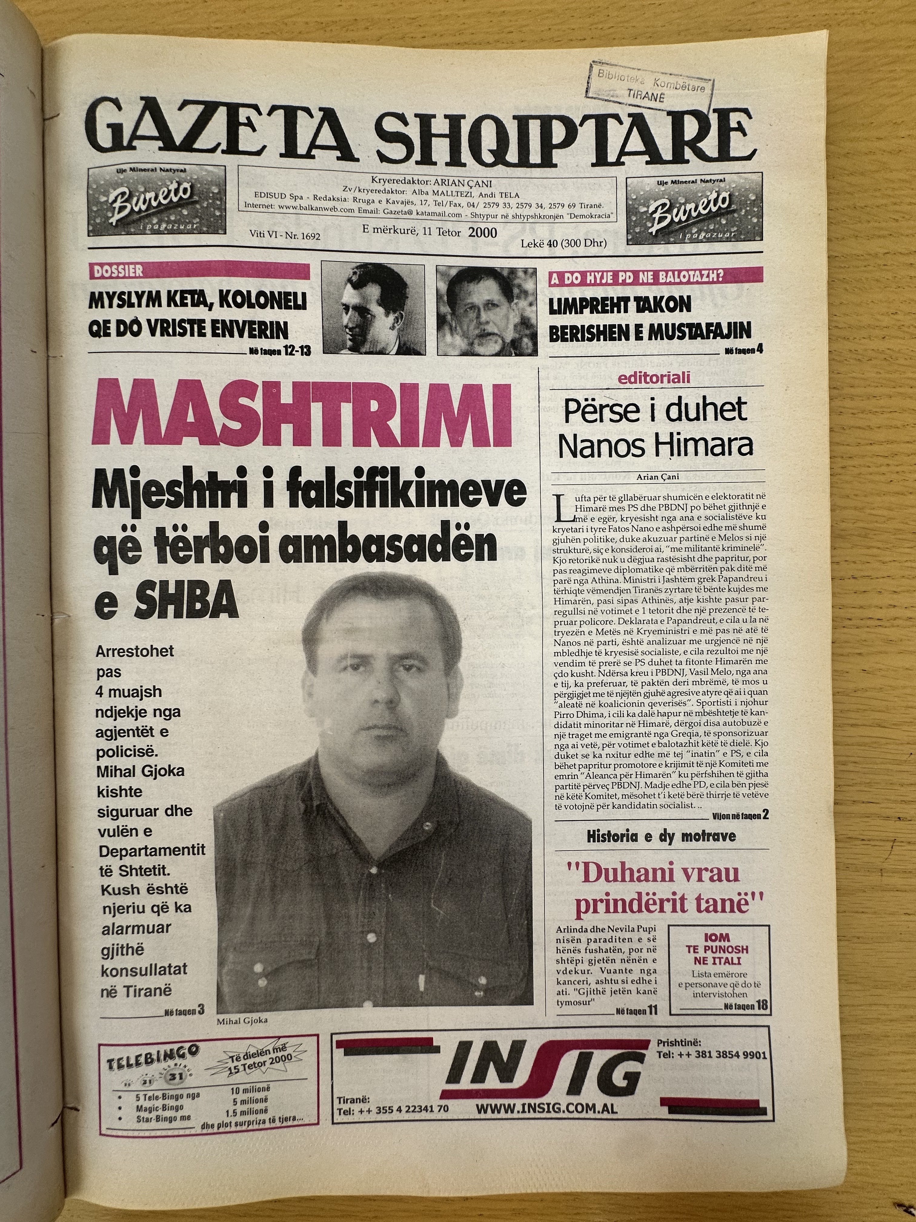 Gazeta Shqiptare 2000-10-11